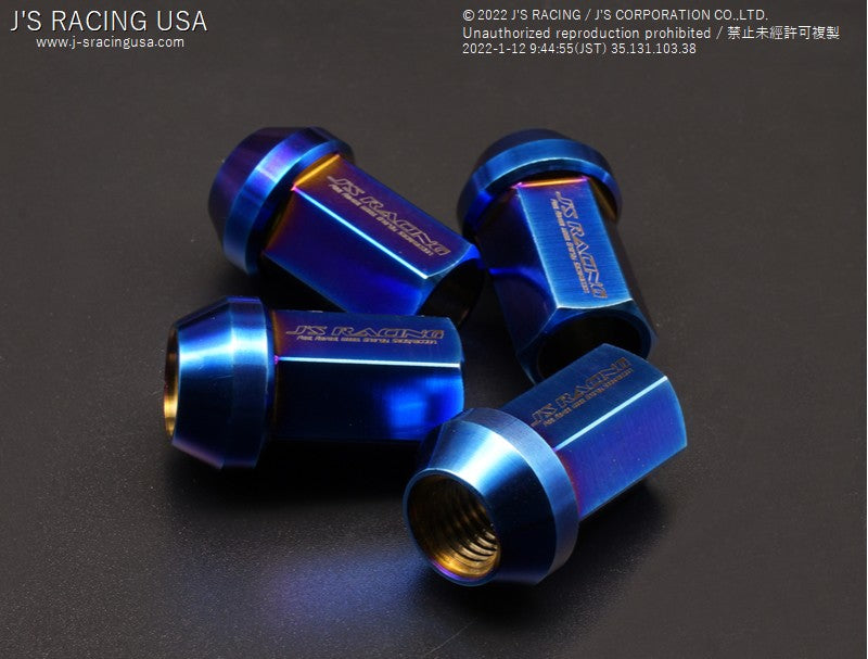 J's Racing Titanium Lug Nuts 17mm Hex - 12x1.5mm
