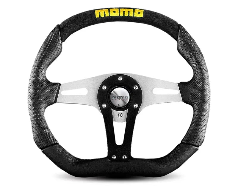 MOMO Trek Black Leather Steering Wheel.