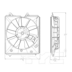 TYC Genera Engine Cooling Fan Assembly Acura TL 2009-2014 3.5L V6.