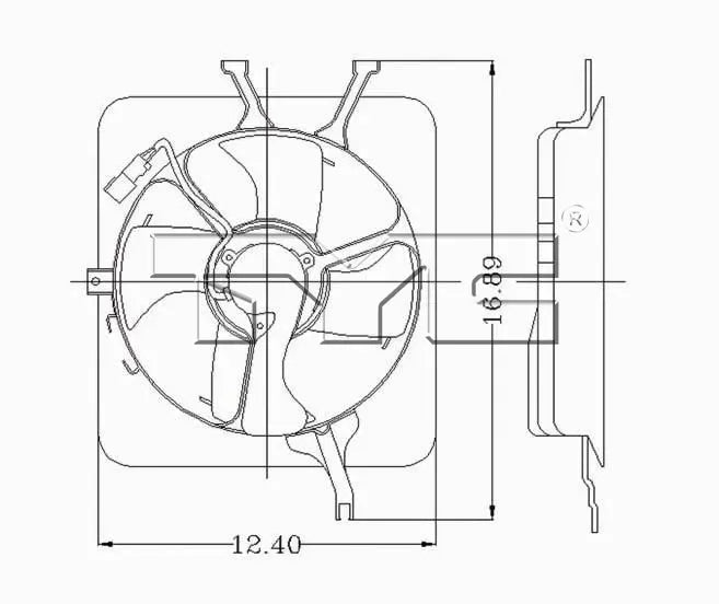 TYC Genera A/C Condenser Fan Assembly Acura Integra 1994-2001.