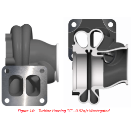 BorgWarner EFR C-Type T4 Twin Scroll 0.92 A/R IWG Turbine Housing.