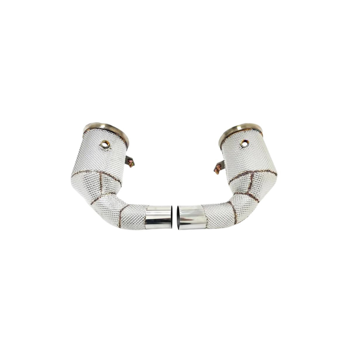 High Flow Cat Less Downpipes W/ Heat Shield - Porsche 911 992 3.0T 2019-2021.