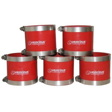 3.25" Red 3 Ply Silicone Coupler Kit with Clamps