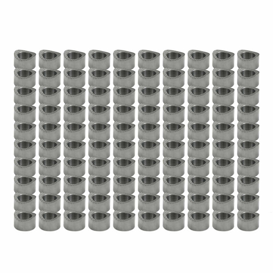 Verocious Motorsports O2 Oxygen Sensor Bung, Mild Steel, Notched - Pack of 100