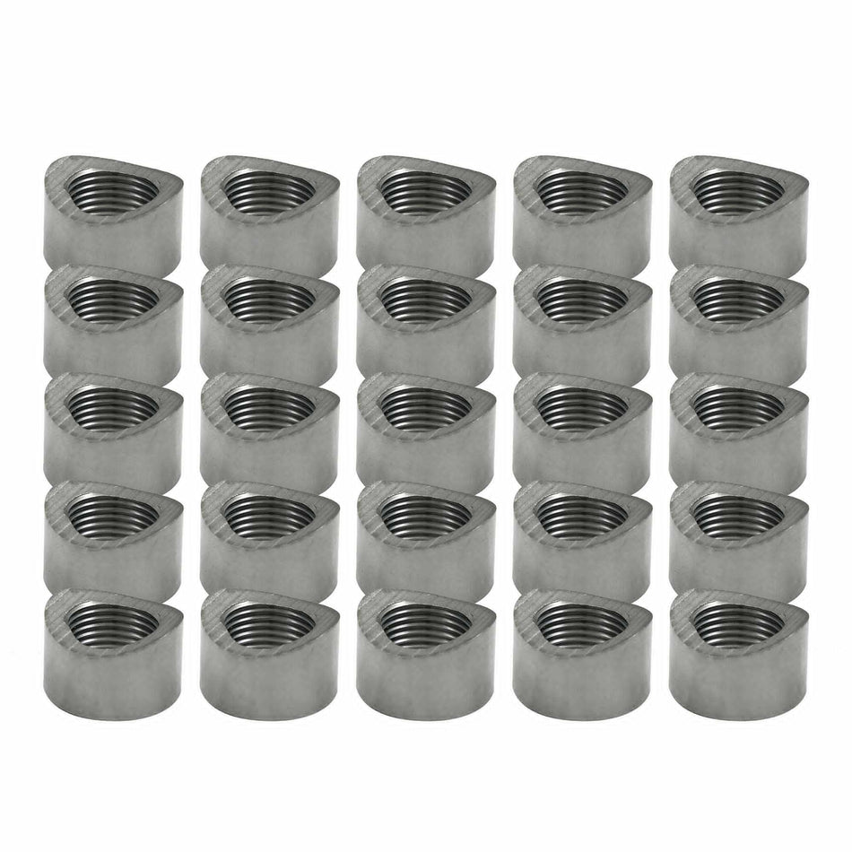 Verocious Motorsports O2 Oxygen Sensor Bung, Mild Steel, Notched - Pack of 25