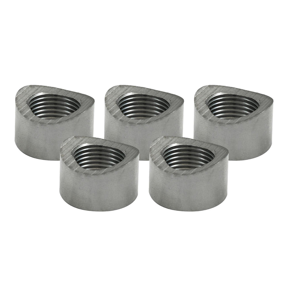 Verocious Motorsports O2 Oxygen Sensor Bung, Mild Steel, Notched - Pack of 5
