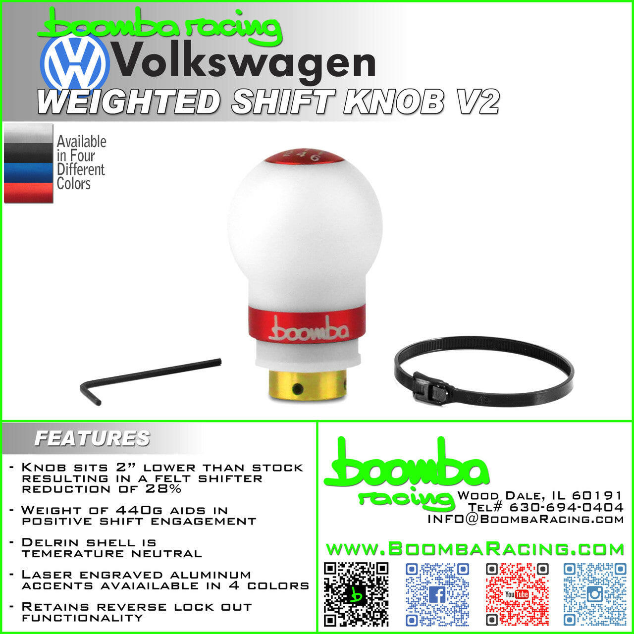 VW SHIFT KNOB WHITE.