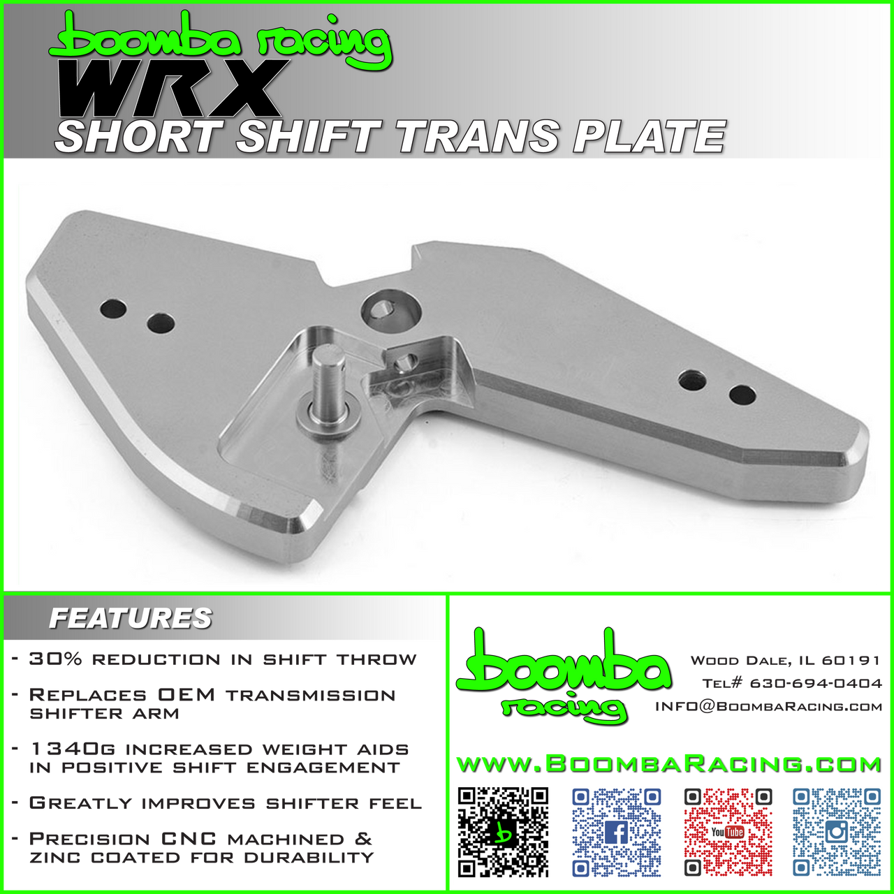 WRX15+ SHORT SHIFT TRANSMISSION ADAPTER PLATE.