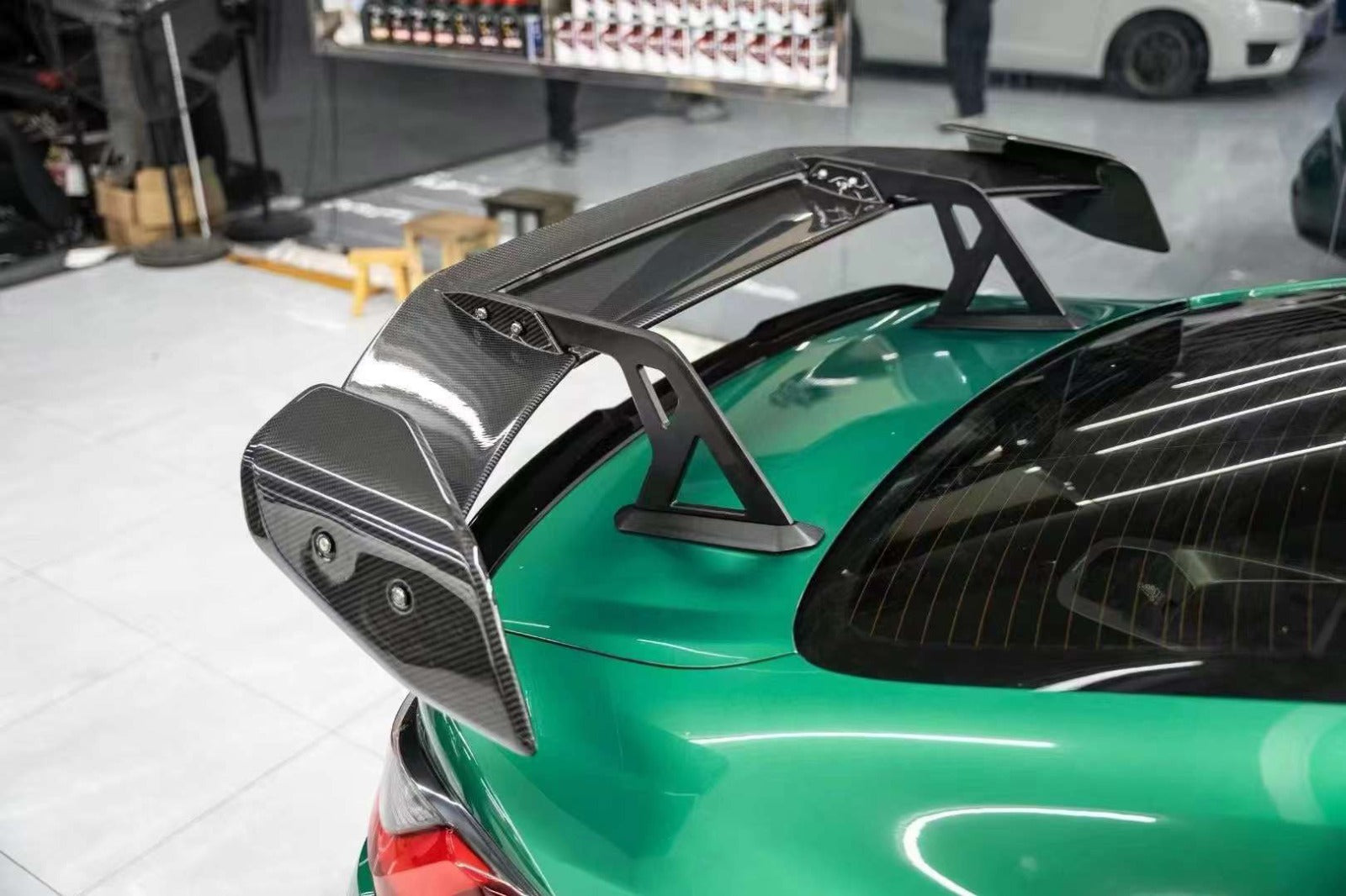 AD Style Carbon Fiber Swan Neck Wing V3 - BMW G87 M2 G80 M3 G82 M4.