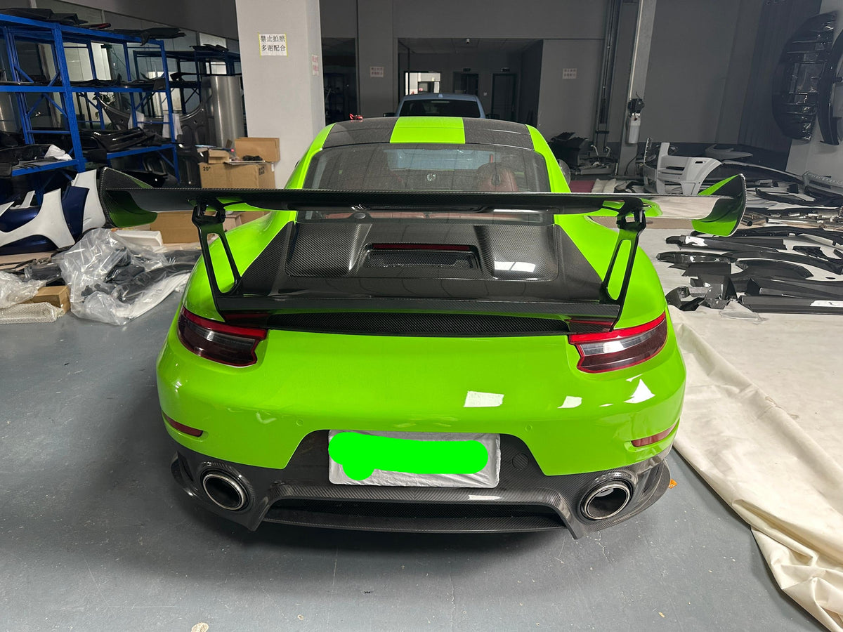 GT2RS Style Dry Carbon Fiber Rear wing w/ Carbon Fiber Trunk - 2016-2019 Porsche 911 991.2 Carrera & S & 4S.