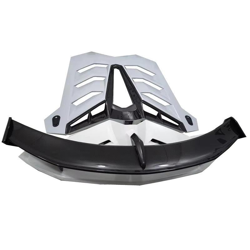 SVJ Style Carbon Fiber Wing And Rear Engine Lid - Lamborghini Aventador LP700 LP720 LP740 LP750 Coupe.