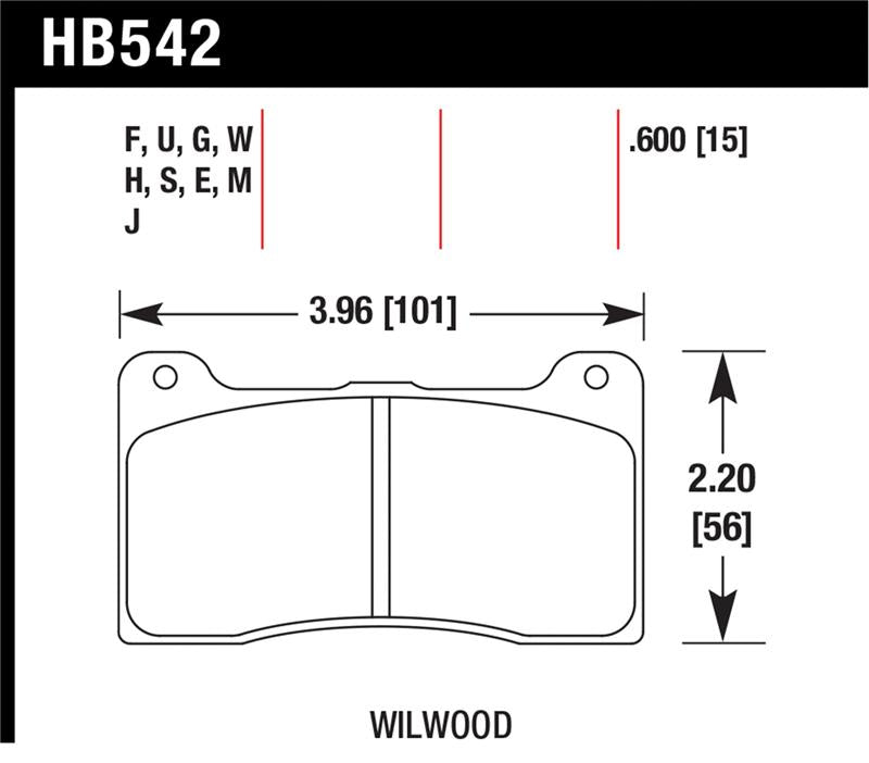Hawk Wilwood Dynapro Narrow Mount/NDL/Radial Mount Billet DTC-60 Race Brake Pads