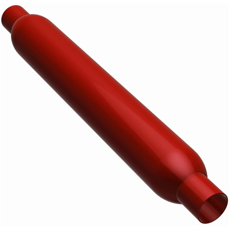 MagnaFlow Muffler Red Pack Series Glasspack 3.5in Rd 26in Body Length 2in/2in Inlet/Outlet