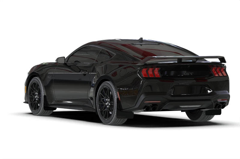 Rally Armor 2024+ Ford Mustang Black UR Mud Flap w/ Metallic Black Logo