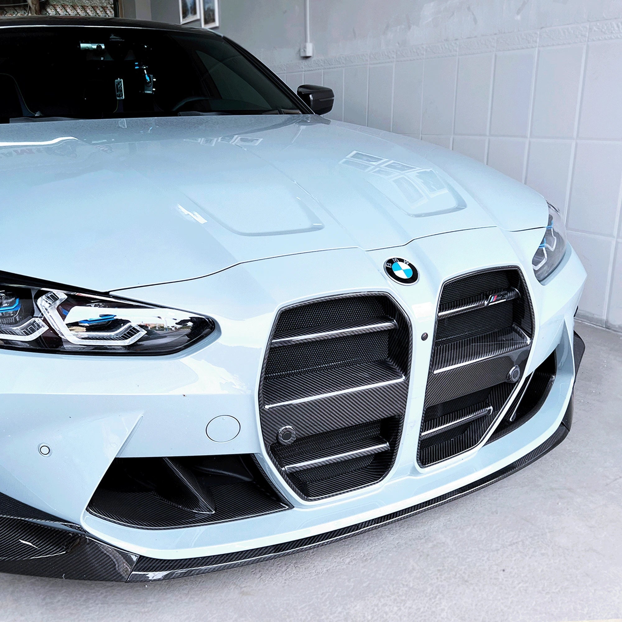 V2 Carbon Fiber Front Grilles - BMW G80 M3 & G82 / G83 M4.