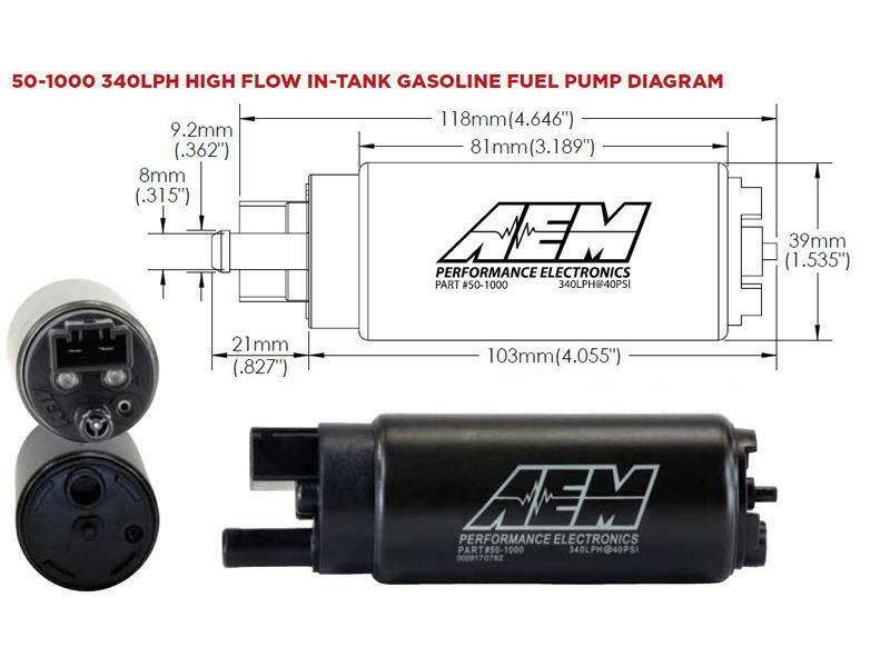 AEM High Flow In-Tank Fuel Pump - 340LPH (50-1000).