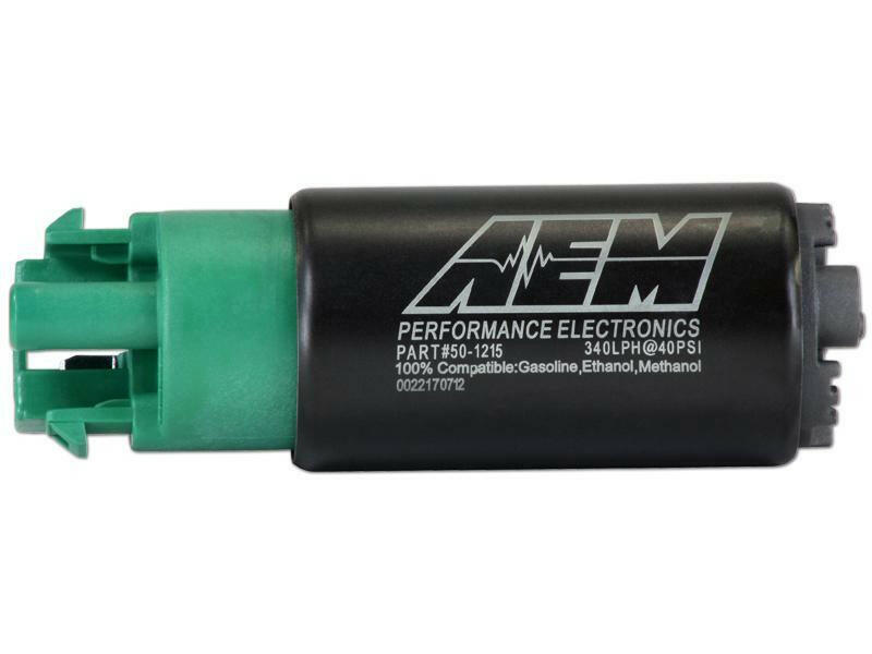 AEM E85-Compatible High Flow In-Tank Fuel Pump - 340LPH (65mm w/ Hooks) (50-1215).