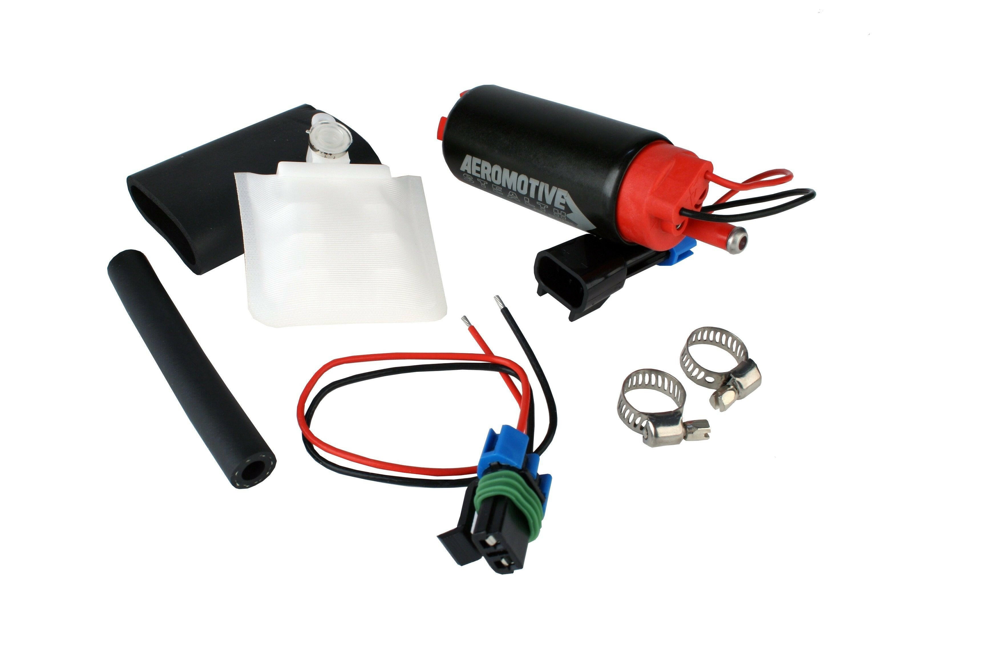 Aeromotive 340 Stealth Fuel Pump - Offset Inlet Inline w/ Outlet (11542).
