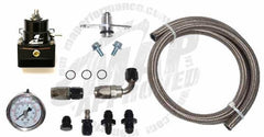 MAP Aeromotive Black Adjustable Fuel Pressure Regulator with Install Kit | 1990-1999 Mitsubishi Eclipse/Eagle Talon/Plymouth Laser (DSM1G-AFPR-AEROB-PL).