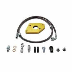 AMS Performance STX500 Turbocharger Feed Line Kit With .035” Restrictor Fitting | 2008-2014 Mitsubishi Evo X (AMS.04.14.0010-2).