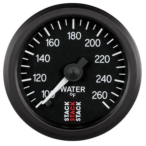 AutoMeter Stack 52mm 100-260 Deg F 1/8in NPTF Male Pro Stepper Motor Water Temp Gauge (ST3308).