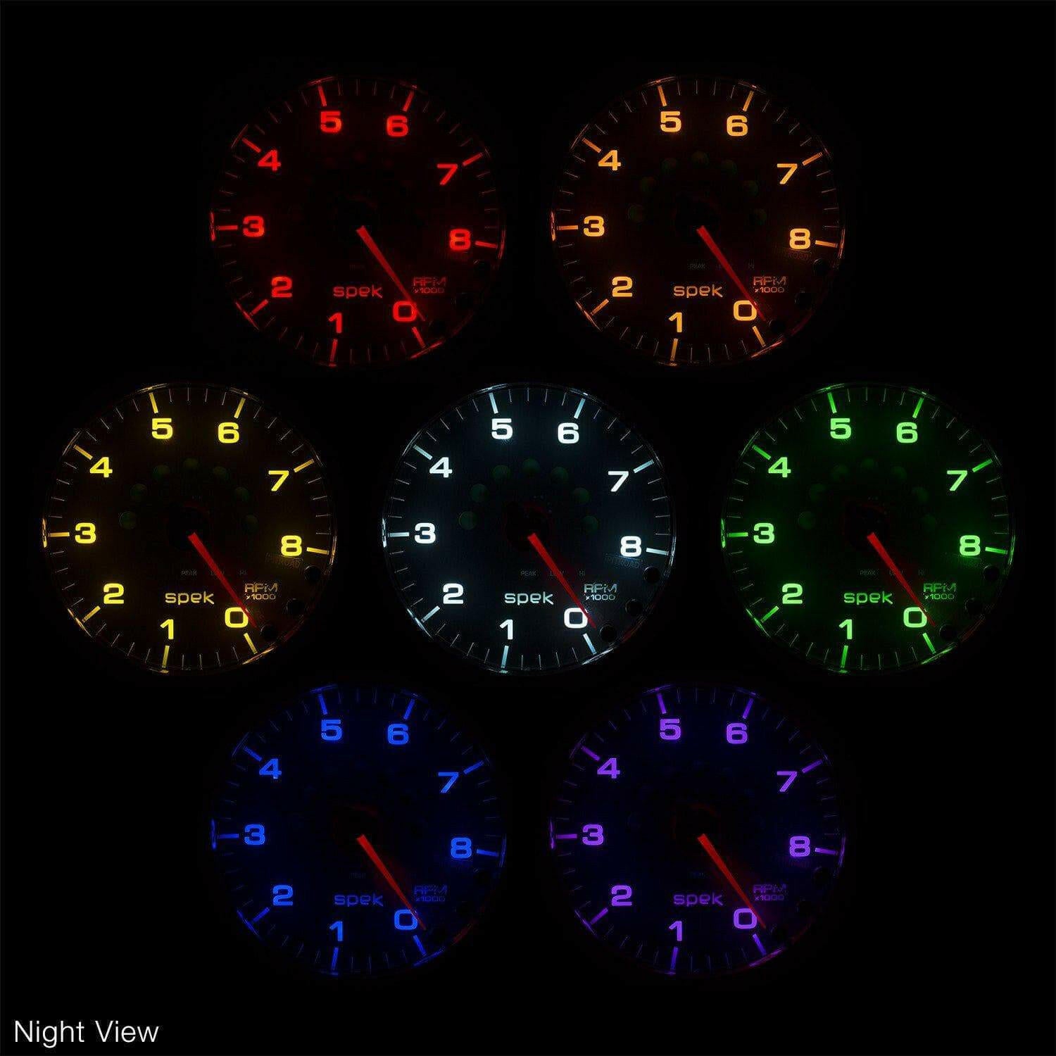 Autometer Spek-Pro 5” Tachometer W/Shift Light 8K RPM.