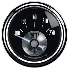 Auto Meter Prestige Black Diamond 52mm Water Temp Gauge | 100-250-Degrees (2038).