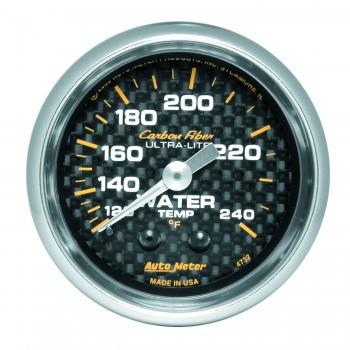 Autometer Carbon Fiber Series 2-1/16'' Water Temperature 120-240 °F Gauge (4732).