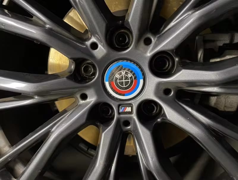BMW 50th Anniversary Carbon Fiber Wheel Caps.