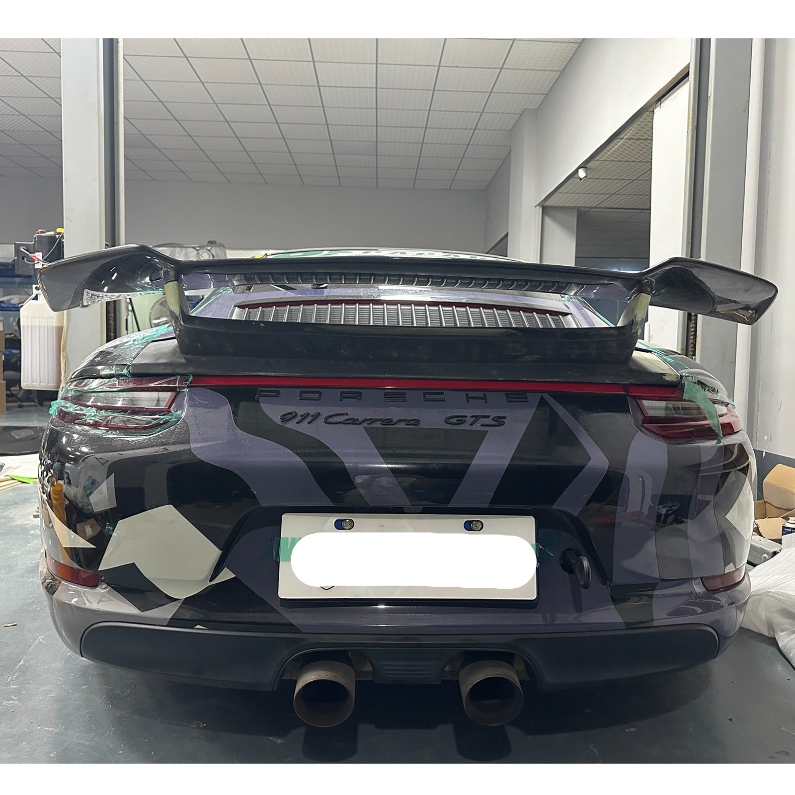 Prepreg Carbon Fiber Rear Wing W/ FRP Base - Porsche 911 992 2019+.