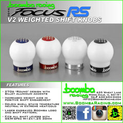 Boomba Round Weighted Shift Knob V2 - 270g | 2016-2018 Ford Focus RS, 2013-2018 Ford Focus ST, and 2014-2019 Ford Fiesta ST (032-00-019).
