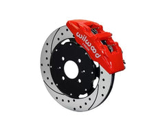 Wilwood Forged Dynapro 6 Big Brake Front Brake Kit (Hat), Drilled and Slotted Rotor - Red Honda | Acura 1994-2001.