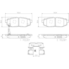 Brembo OEM Equivalent Rear Brake Pads | 2017-2020 Toyota 86, 2013-2016 Scion FR-S, and 2013-2015 Subaru BRZ (P78018N)