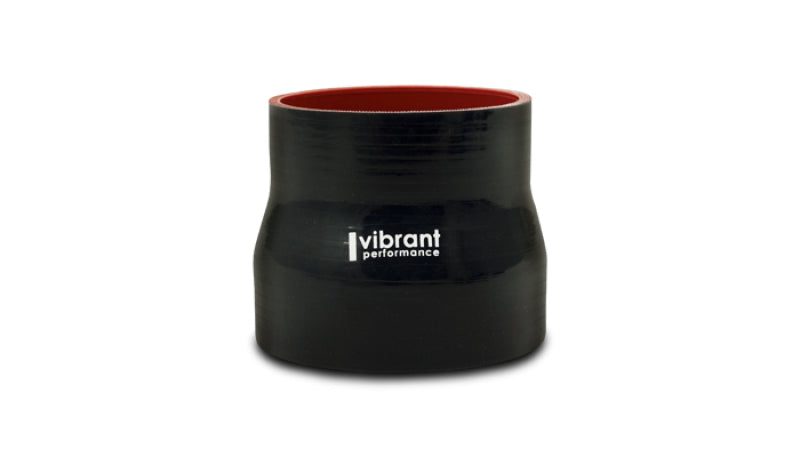 Vibrant Silicone Reducer Coupler 2.50in ID x 1.50in ID x 3.00in Long - Black