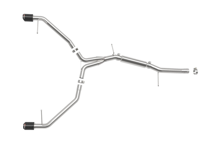 aFe 17-19 Audi A4 (L4-2.0L) MACH Force-Xp Stainless Steel Axle-Back Exhaust System - Carbon Tip