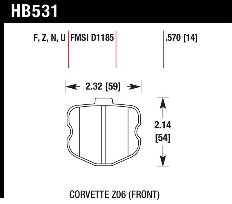Hawk 10-12 Chevy Corvette Grand Sport / 06-12 Corvette Z06 Front DTC-70 Race Brake Pads