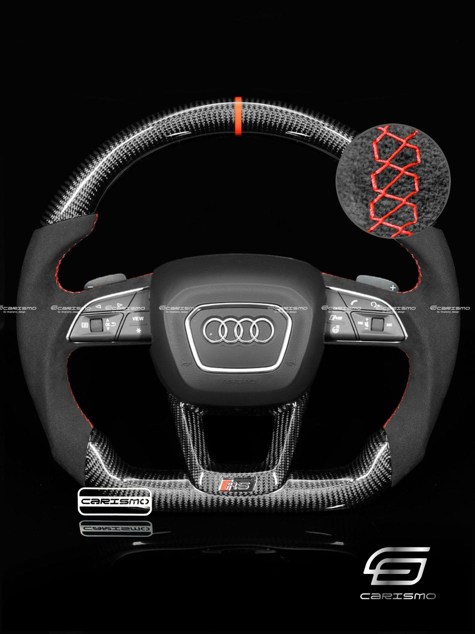 Carismo Steering Wheel For Audi (B9.5 Wheel) - Sport - Gloss Carbon - Alcantara