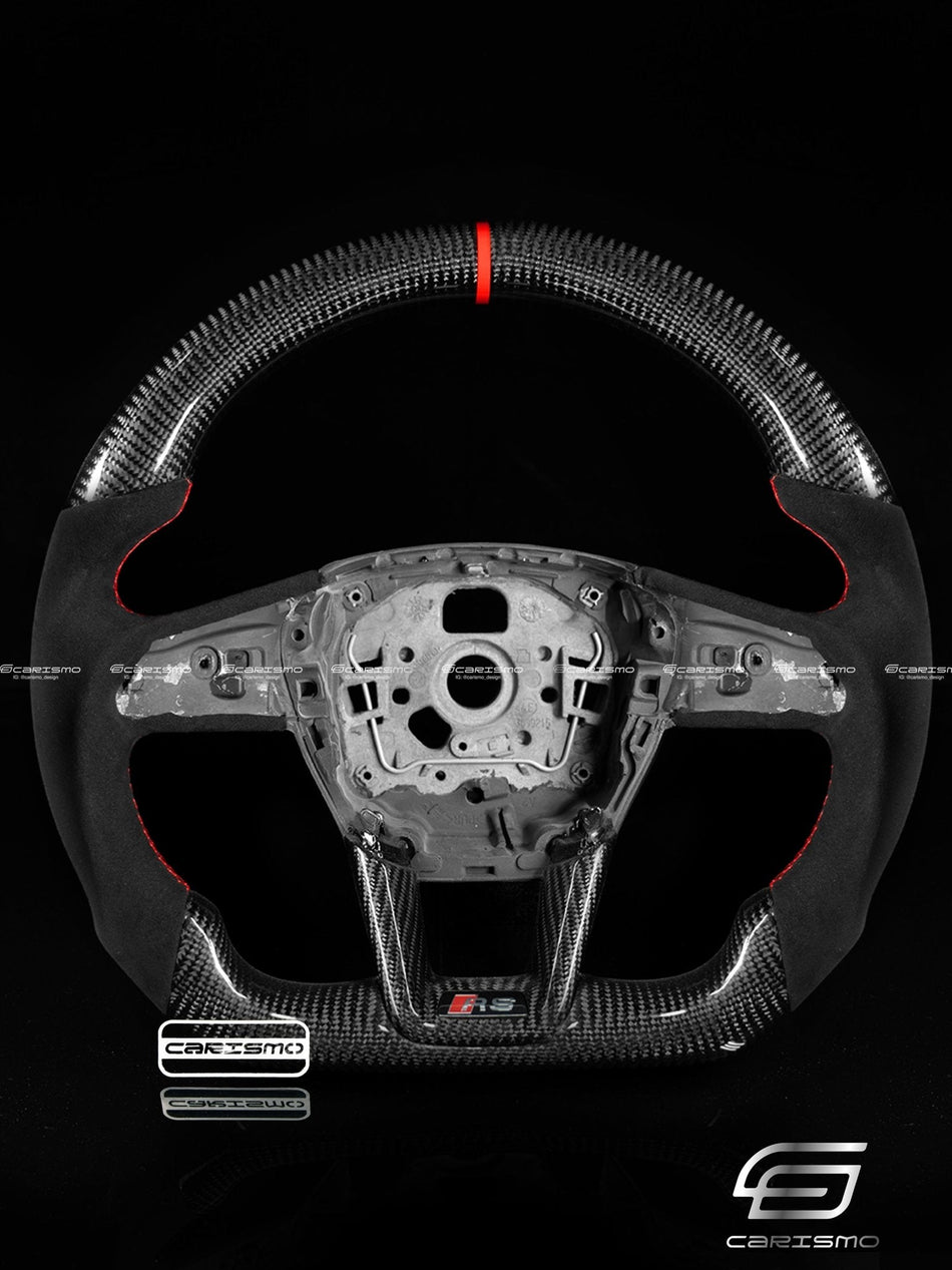 Carismo Steering Wheel For Audi (C8 Wheel) - Sport - Gloss Carbon - Alcantara