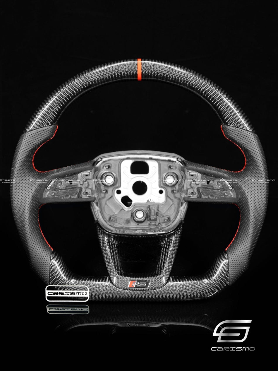 Carismo Steering Wheel For Audi (B9.5 Q Wheel) - Sport - Gloss Carbon - Perforated Leather