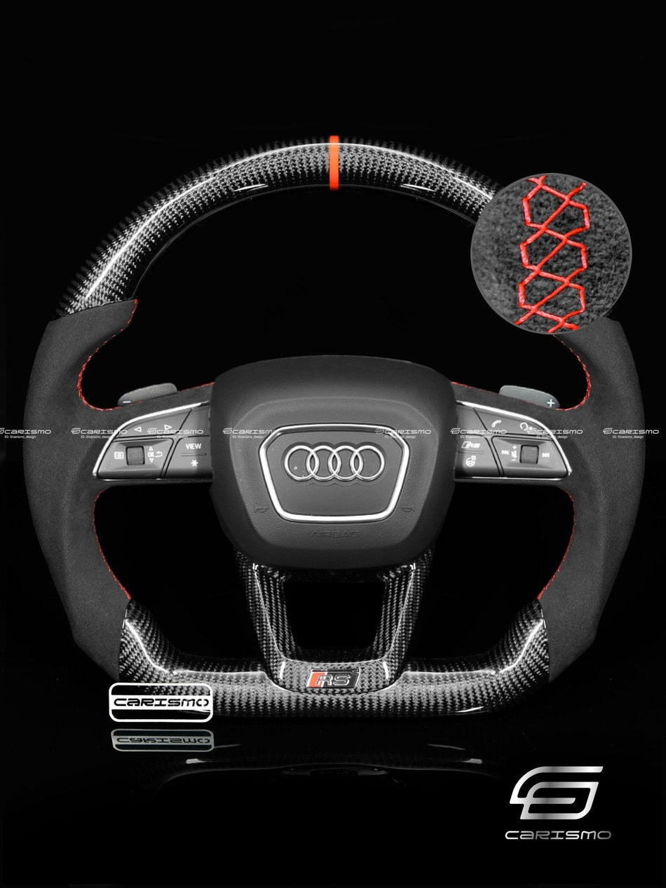 Carismo Steering Wheel For Audi (B9.5 Wheels) - Sport - Gloss Carbon - Alcantara
