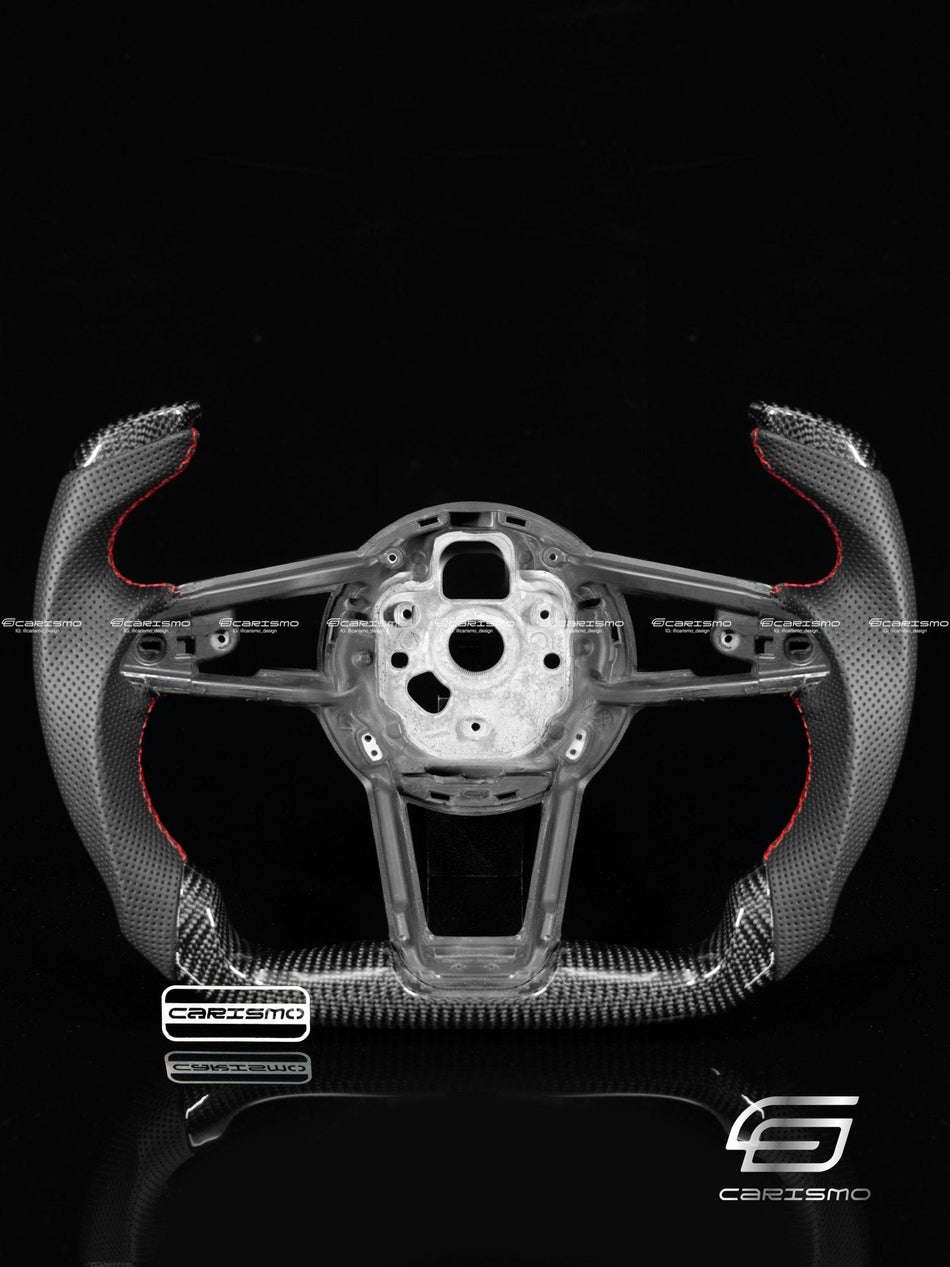 Carismo Steering Wheel For Audi R8 (Gen 2) - F1 Competition - Gloss Carbon - Perforated Leather