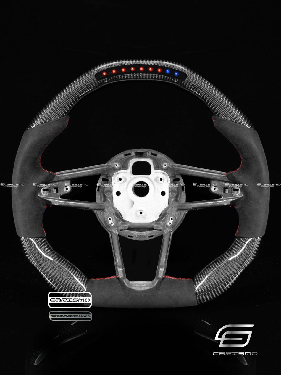 Carismo Steering Wheel For Audi R8 (Gen 2) - Sequential RPM LED - Gloss Carbon - Alcantara