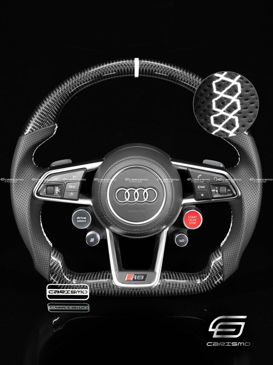 Carismo Steering Wheel For Audi R8 (Gen 2) - Sport - Gloss Carbon - Perforated Leather