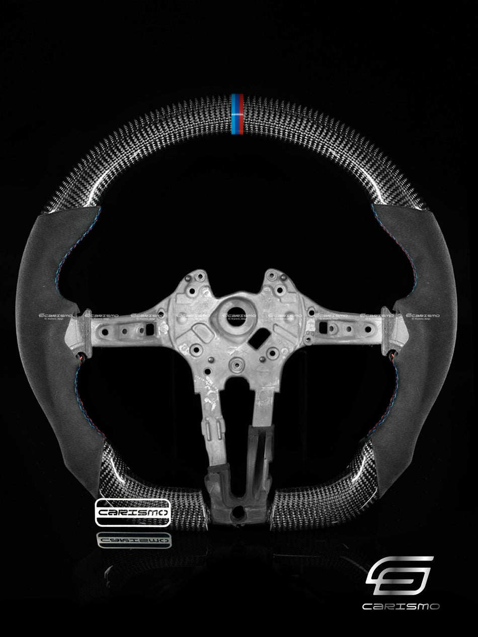 Carismo Steering Wheel For BMW F-Series (M Performance Wheel) - Sport - Gloss Carbon - Alcantara