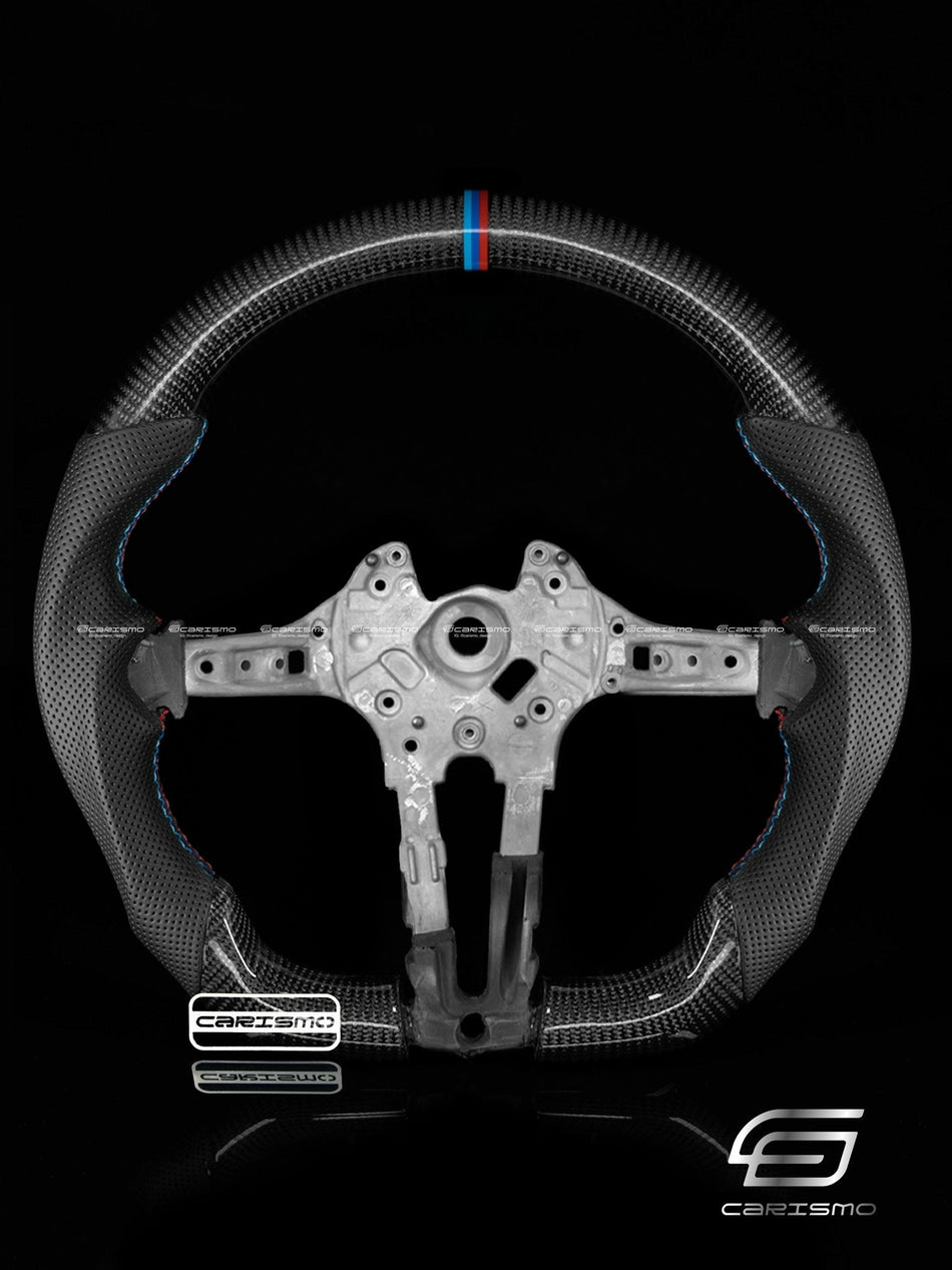 Carismo Steering Wheel For BMW F-Series (M Performance Wheel) - Sport - Gloss Carbon - Perforated Leather