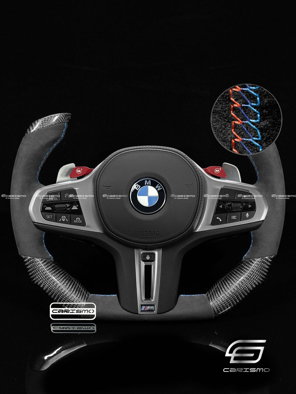 Carismo Steering Wheel For BMW G-Series (M Performance Wheels) - F1 Competition - Gloss Carbon - Alcantara