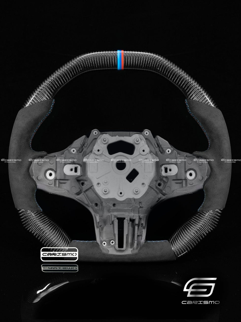 Carismo Steering Wheel For BMW G-Series (M Performance Wheel) - Signature (Heated) - Gloss Carbon - Alcantara
