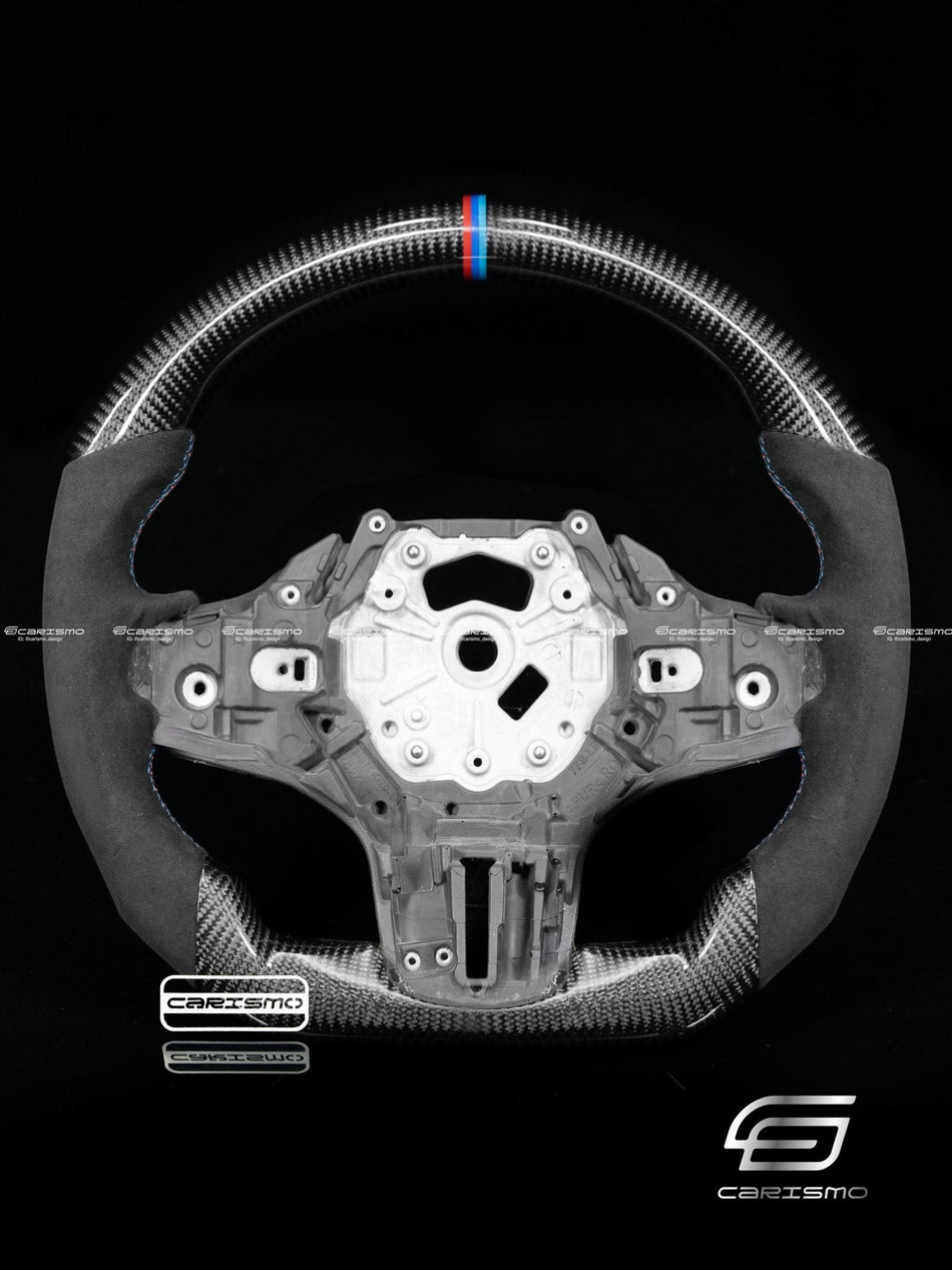 Carismo Steering Wheel For BMW G-Series (M Performance Wheel) - Sport - Gloss Carbon - Alcantara