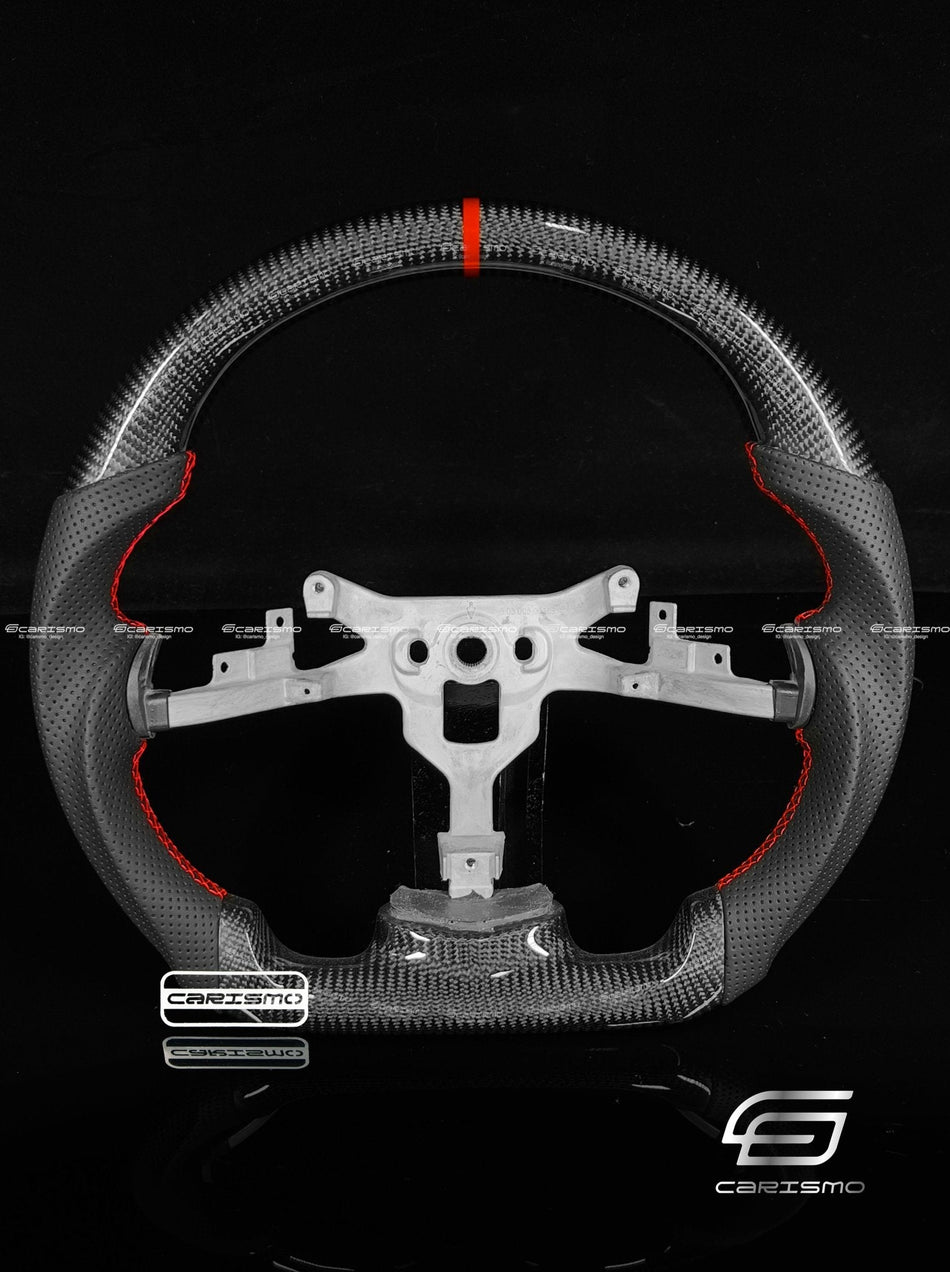 Carismo Steering Wheel For Chevrolet Corvette (C6) - Sport - Gloss Carbon - Perforated Leather
