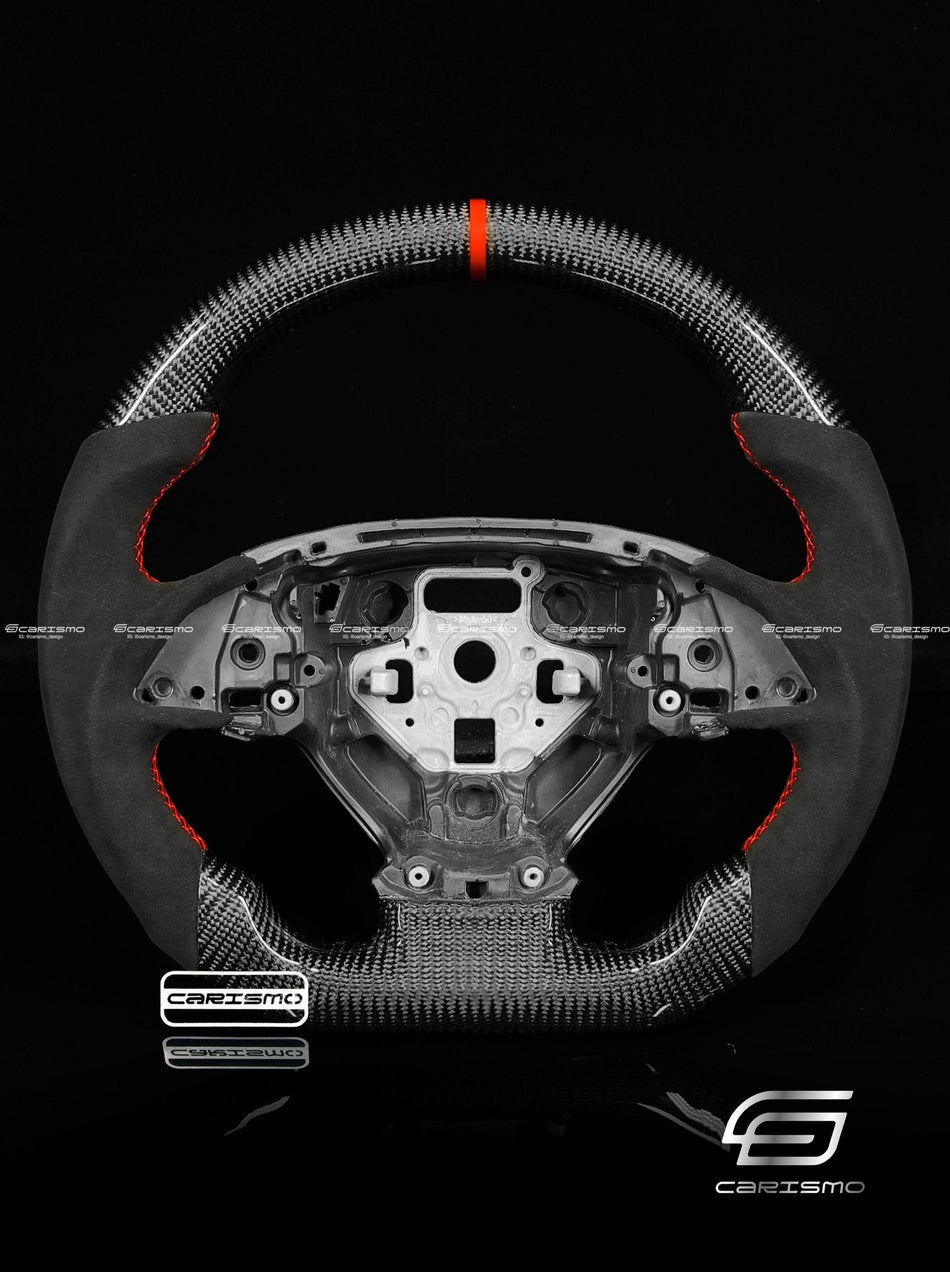 Carismo Steering Wheel For Chevrolet Corvette (C7) - Sport - Gloss Carbon - Alcantara